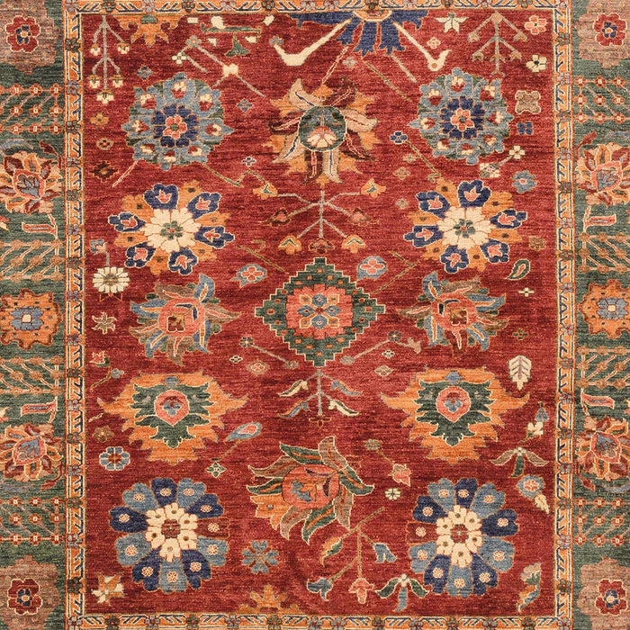 Machine Washable Abstract Red Rug, wshabs3740