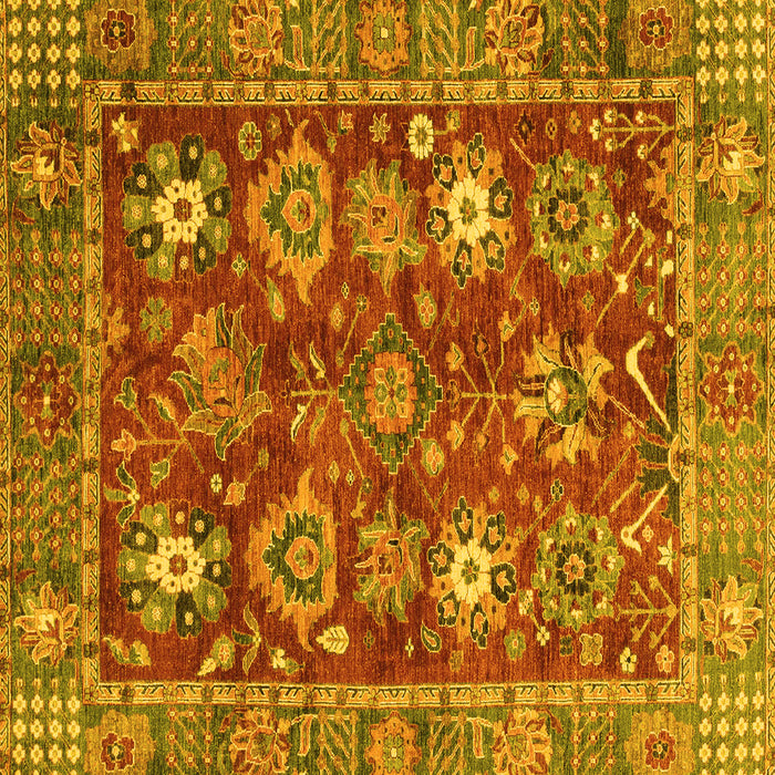 Square Oriental Yellow Traditional Rug, abs3740yw