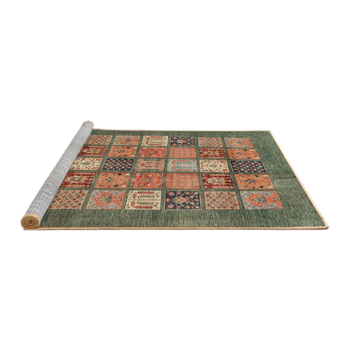Sideview of Machine Washable Abstract Saddle Brown Rug, wshabs3741