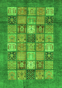 Abstract Green Modern Rug, abs3741grn