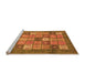 Sideview of Machine Washable Abstract Orange Modern Area Rugs, wshabs3741org