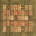 Square Machine Washable Abstract Brown Modern Rug, wshabs3741brn