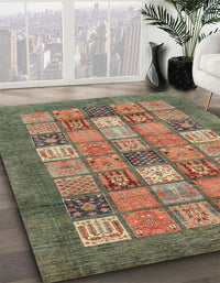 Abstract Saddle Brown Modern Rug, abs3741