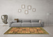 Machine Washable Abstract Brown Modern Rug in a Living Room,, wshabs3741brn