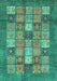 Machine Washable Abstract Turquoise Modern Area Rugs, wshabs3741turq