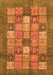 Machine Washable Abstract Orange Modern Area Rugs, wshabs3741org