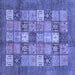 Square Abstract Blue Modern Rug, abs3741blu