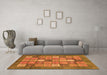 Machine Washable Abstract Orange Modern Area Rugs in a Living Room, wshabs3741org