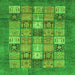 Square Machine Washable Abstract Green Modern Area Rugs, wshabs3741grn