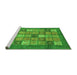 Sideview of Machine Washable Abstract Green Modern Area Rugs, wshabs3741grn