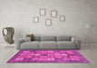 Machine Washable Abstract Pink Modern Rug in a Living Room, wshabs3741pnk