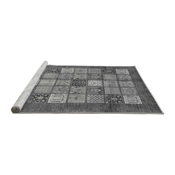 Sideview of Machine Washable Abstract Gray Modern Rug, wshabs3741gry