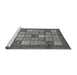 Sideview of Machine Washable Abstract Gray Modern Rug, wshabs3741gry