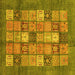 Square Abstract Yellow Modern Rug, abs3741yw