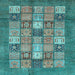 Square Abstract Light Blue Modern Rug, abs3741lblu