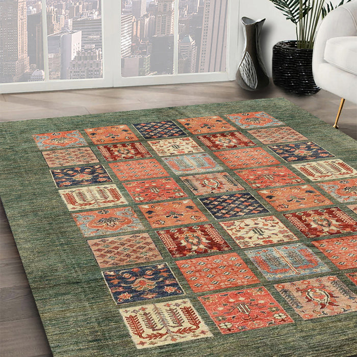 Abstract Saddle Brown Modern Rug in Family Room, abs3741