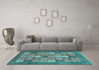 Machine Washable Abstract Light Blue Modern Rug, wshabs3741lblu