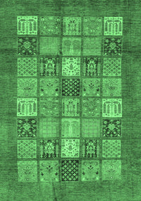 Abstract Emerald Green Modern Rug, abs3741emgrn