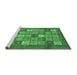 Sideview of Machine Washable Abstract Emerald Green Modern Area Rugs, wshabs3741emgrn