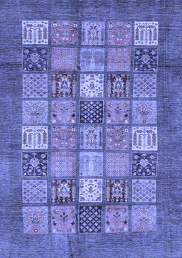 Abstract Blue Modern Rug, abs3741blu