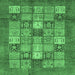 Square Abstract Emerald Green Modern Rug, abs3741emgrn