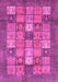 Machine Washable Abstract Pink Modern Rug, wshabs3741pnk