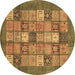 Round Machine Washable Abstract Brown Modern Rug, wshabs3741brn