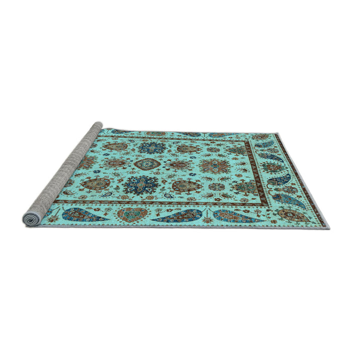 Sideview of Machine Washable Abstract Light Blue Modern Rug, wshabs3742lblu