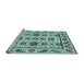 Sideview of Machine Washable Abstract Light Blue Modern Rug, wshabs3742lblu