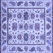 Square Abstract Blue Modern Rug, abs3742blu