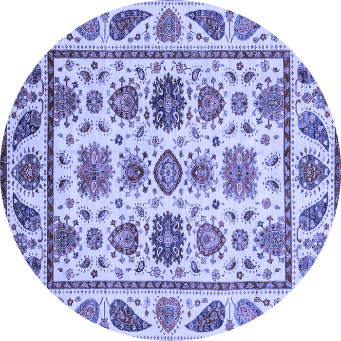 Round Machine Washable Abstract Blue Modern Rug, wshabs3742blu