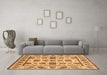 Machine Washable Abstract Brown Modern Rug in a Living Room,, wshabs3742brn