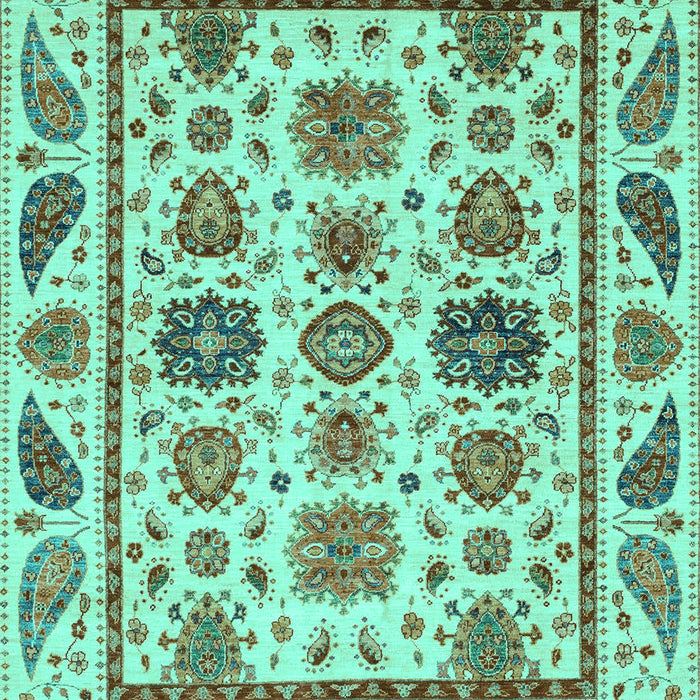 Machine Washable Abstract Turquoise Modern Area Rugs, wshabs3742turq