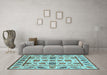 Machine Washable Abstract Light Blue Modern Rug in a Living Room, wshabs3742lblu