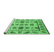 Sideview of Machine Washable Abstract Emerald Green Modern Area Rugs, wshabs3742emgrn