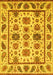 Machine Washable Abstract Yellow Modern Rug, wshabs3742yw