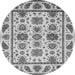 Round Machine Washable Abstract Gray Modern Rug, wshabs3742gry