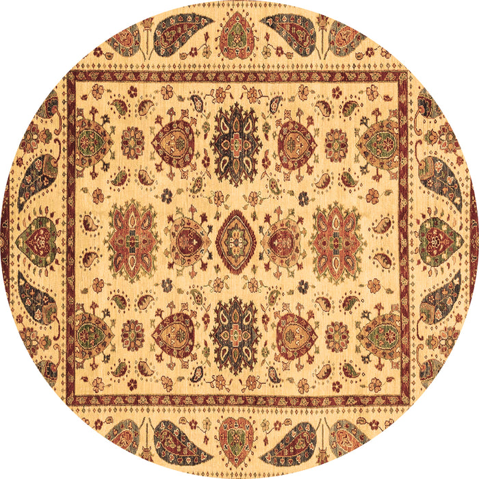 Round Machine Washable Abstract Brown Modern Rug, wshabs3742brn