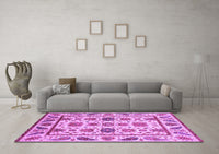 Machine Washable Abstract Purple Modern Rug, wshabs3742pur