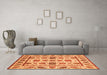 Machine Washable Abstract Orange Modern Area Rugs in a Living Room, wshabs3742org