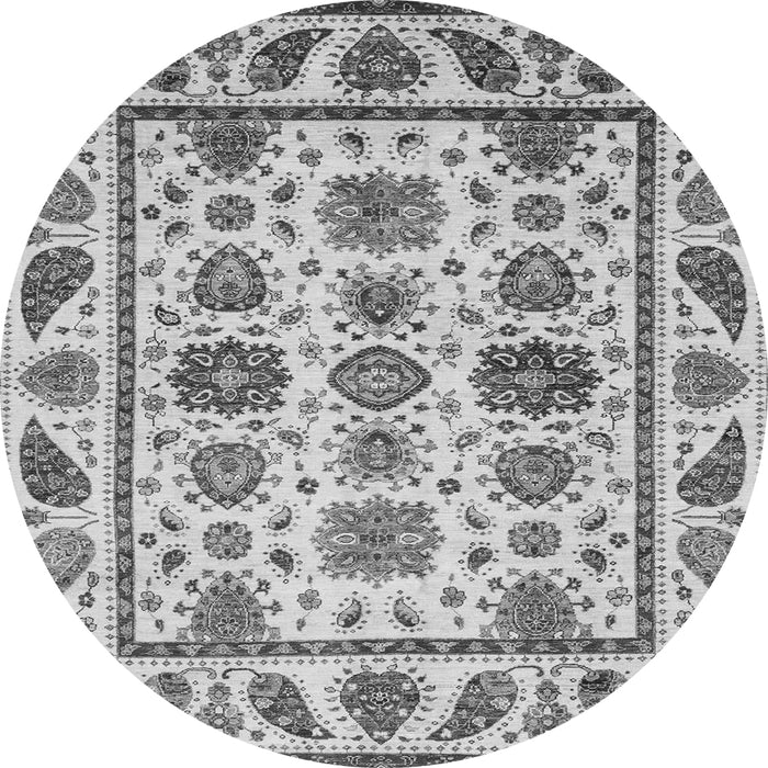 Round Abstract Gray Modern Rug, abs3742gry