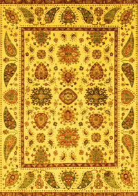 Abstract Yellow Modern Rug, abs3742yw