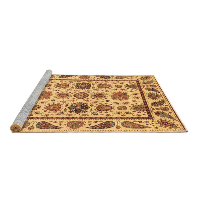 Sideview of Machine Washable Abstract Brown Modern Rug, wshabs3742brn