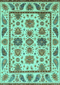 Abstract Turquoise Modern Rug, abs3742turq