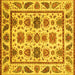 Square Machine Washable Abstract Yellow Modern Rug, wshabs3742yw