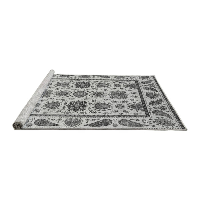 Sideview of Machine Washable Abstract Gray Modern Rug, wshabs3742gry