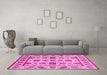 Machine Washable Abstract Pink Modern Rug in a Living Room, wshabs3742pnk