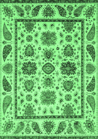 Abstract Emerald Green Modern Rug, abs3742emgrn