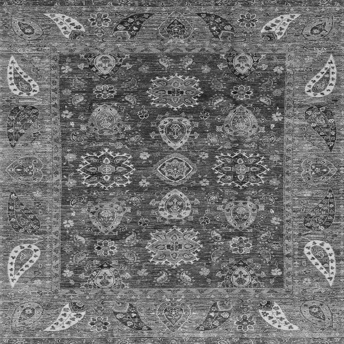 Square Machine Washable Oriental Gray Traditional Rug, wshabs3743gry