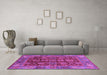 Machine Washable Oriental Purple Traditional Area Rugs in a Living Room, wshabs3743pur